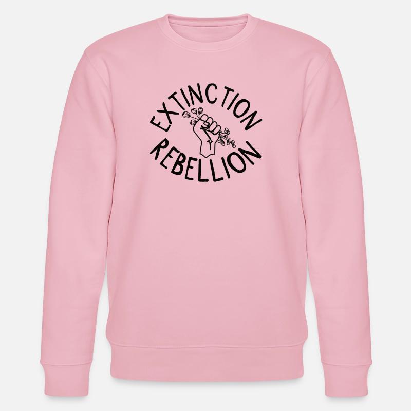 Extinction Rebellion Poing avec Bud - Sweat bio CHANGER Stanley/Stella Unisexe - rose pâle