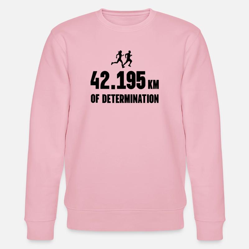 Marathon - 42 195 km de détermination - Sweat bio CHANGER Stanley/Stella Unisexe - rose pâle