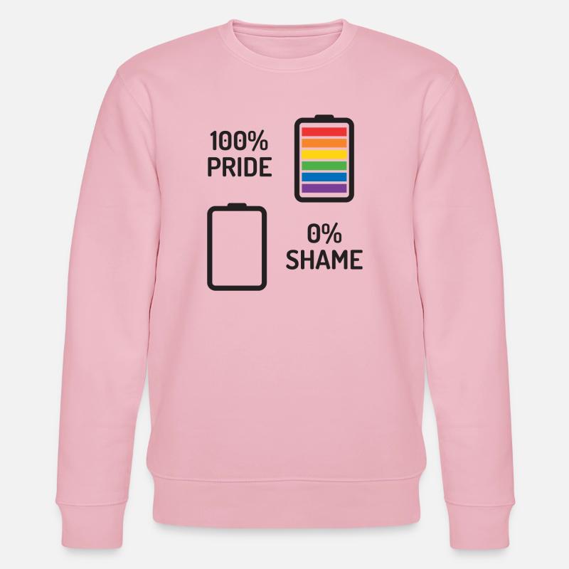 Pride Month - 100% Stolz, 0% Scham - Stanley/Stella Unisex Bio-Sweatshirt CHANGER  - Hellrosa