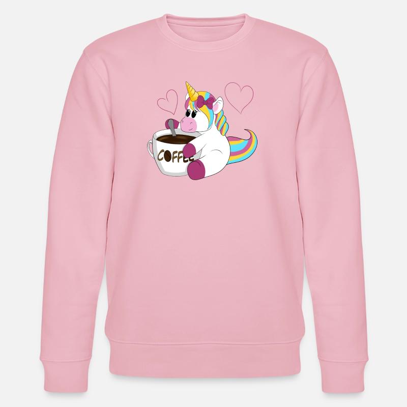 Regenbogen Einhorn Kaffeezauber - Stanley/Stella Unisex Bio-Sweatshirt CHANGER  - Hellrosa