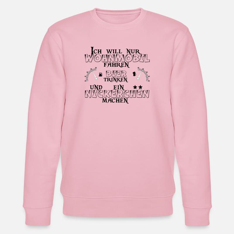 Wohnmobil Bier Nickerchen Camping - Stanley/Stella Unisex Bio-Sweatshirt CHANGER  - Hellrosa