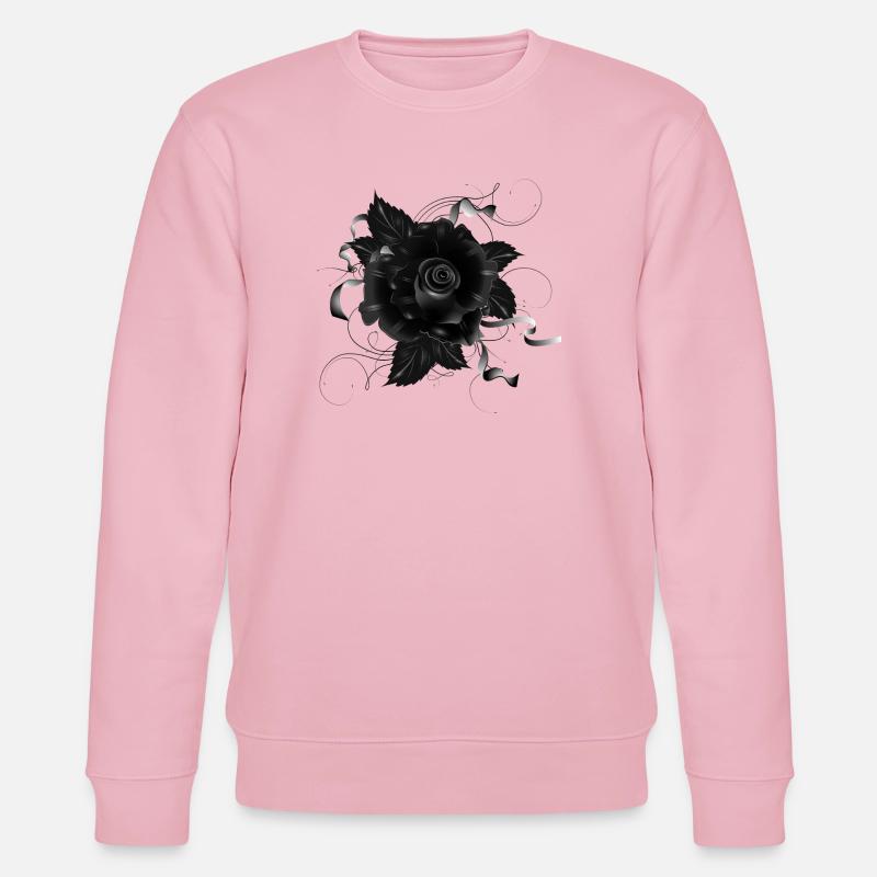 schwarze Gothic Rose mit dunklen Bändern - Stanley/Stella Unisex Bio-Sweatshirt CHANGER  - Hellrosa
