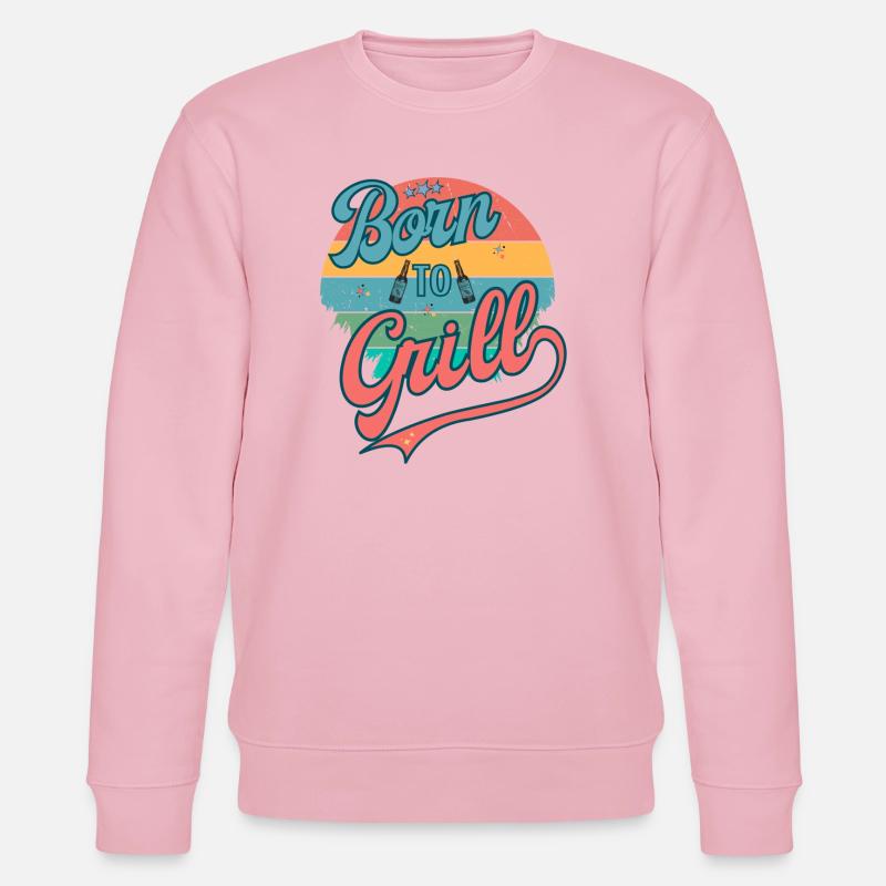 Né pour griller rétro - Sweat bio CHANGER Stanley/Stella Unisexe - rose pâle