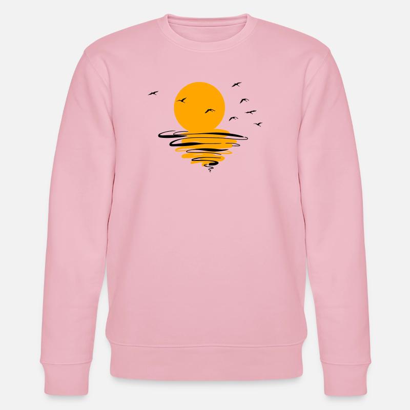 Wildgänse Kraniche Frühling - Stanley/Stella Unisex Bio-Sweatshirt CHANGER  - Hellrosa