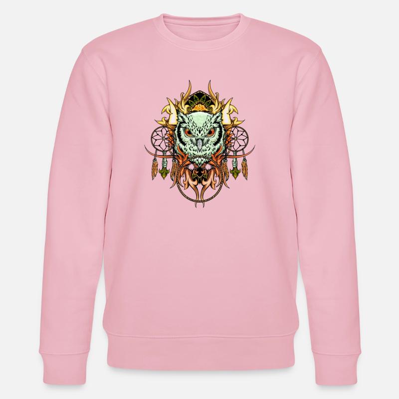 Elegante Eule mit Traumfänger - Stanley/Stella Unisex Bio-Sweatshirt CHANGER  - Hellrosa