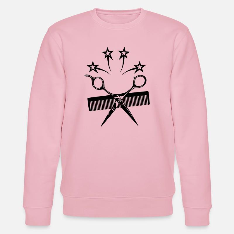 Star ciseaux peigne coiffeur - Sweat bio CHANGER Stanley/Stella Unisexe - rose pâle
