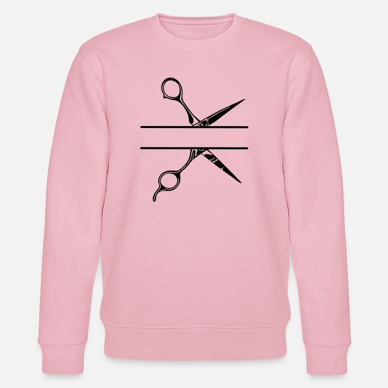 Textbanner Logo Friseur, Schere - Stanley/Stella Unisex Bio-Sweatshirt CHANGER  - Hellrosa