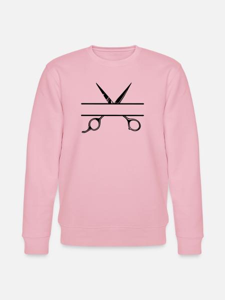 Texte bannière logo coiffeur ouvrir ciseaux - Sweat bio CHANGER Stanley/Stella Unisexe - rose pâle