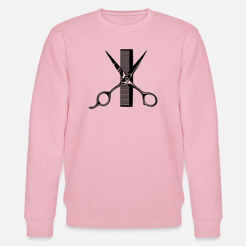 Ciseaux croisés avec peigne - Sweat bio CHANGER Stanley/Stella Unisexe - rose pâle