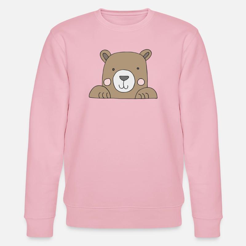 bär kopf süss - Stanley/Stella Unisex Bio-Sweatshirt CHANGER  - Hellrosa