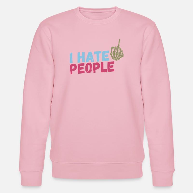 I hate People - Stanley/Stella Unisex Bio-Sweatshirt CHANGER  - Hellrosa