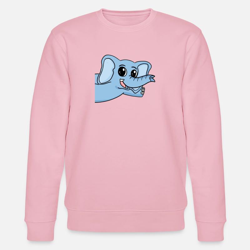 Elefant Gruß Begrüßung - Stanley/Stella Unisex Bio-Sweatshirt CHANGER  - Hellrosa