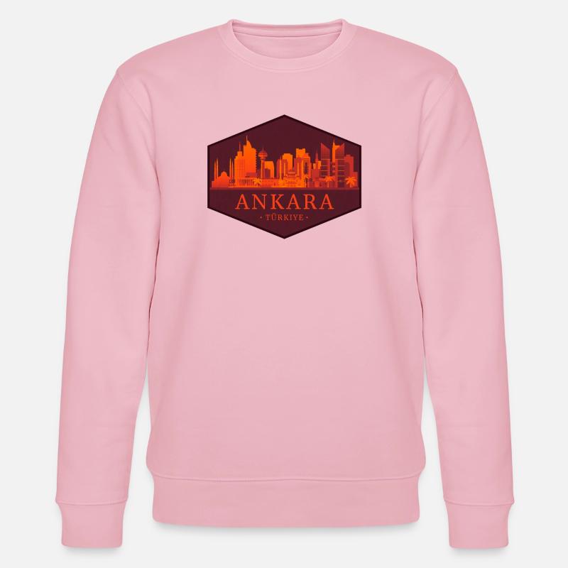 Ankara Skyline Abzeichen - Stanley/Stella Unisex Bio-Sweatshirt CHANGER  - Hellrosa