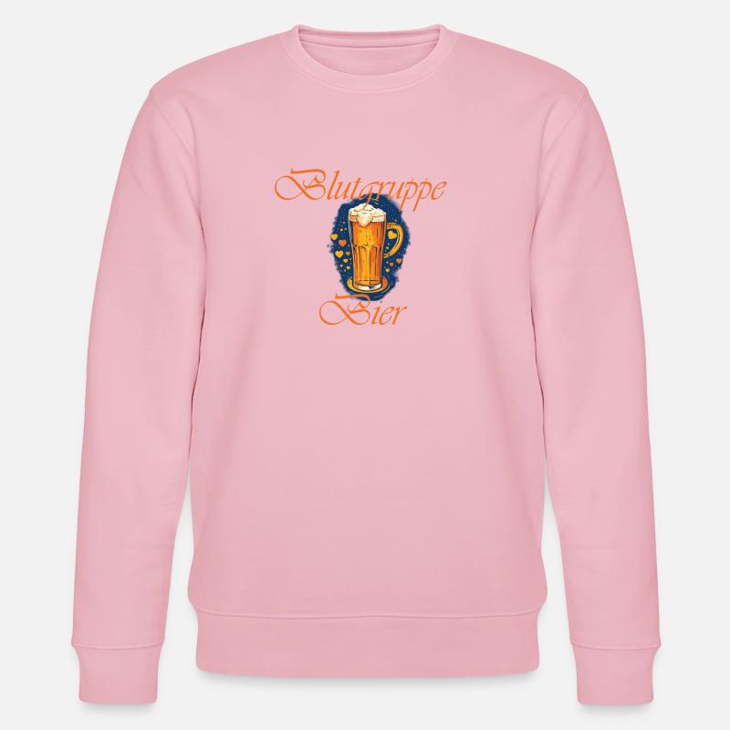Blutgruppe Bier - Stanley/Stella Unisex Bio-Sweatshirt CHANGER  - Hellrosa
