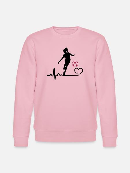 Fußballerin Herzschlag - Stanley/Stella Unisex Bio-Sweatshirt CHANGER - Hellrosa