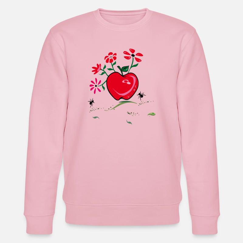 Apfel, Blumengruß, Ameisen - Stanley/Stella Unisex Bio-Sweatshirt CHANGER  - Hellrosa
