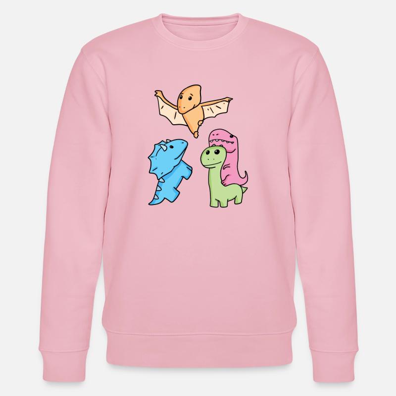 Dinosaur - Stanley/Stella CHANGER Unisex Organic Sweatshirt - cotton pink