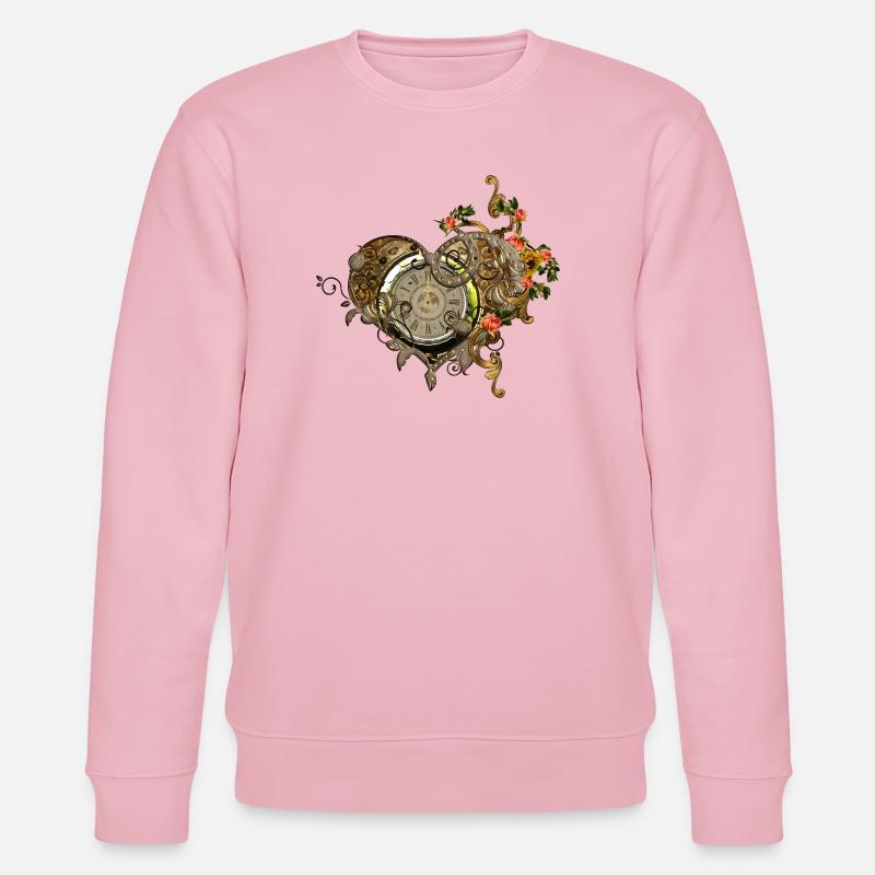 Wunderbare Steampunk-Uhr - Stanley/Stella Unisex Bio-Sweatshirt CHANGER  - Hellrosa