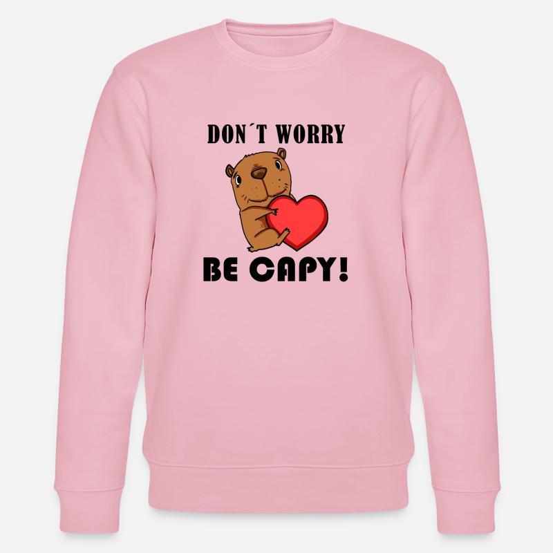Capybara Wasserschwein Geschenk - Stanley/Stella Unisex Bio-Sweatshirt CHANGER  - Hellrosa