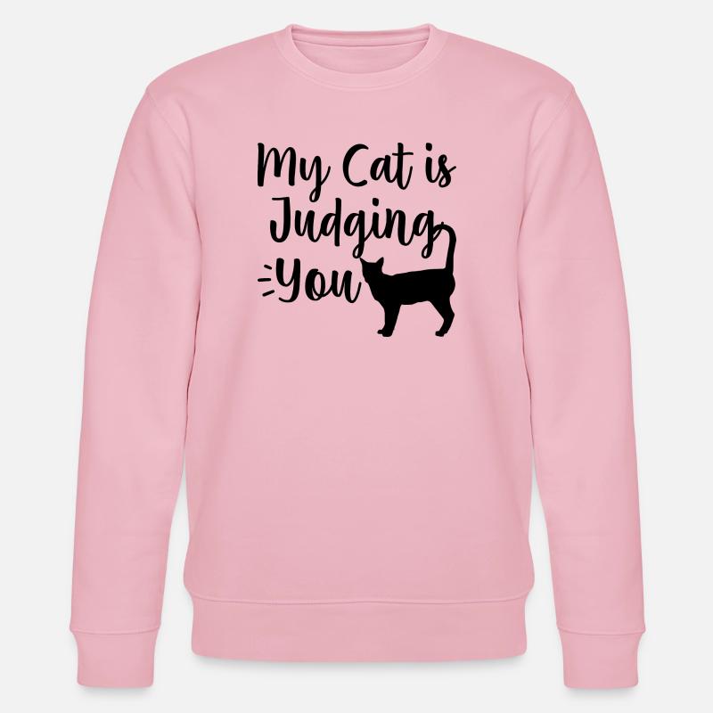 Lustige Katze - Stanley/Stella Unisex Bio-Sweatshirt CHANGER  - Hellrosa