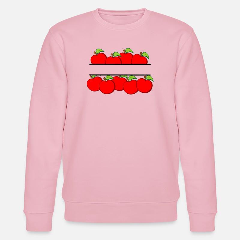 Äpfelfahne mit rotem Apfel - Stanley/Stella Unisex Bio-Sweatshirt CHANGER  - Hellrosa