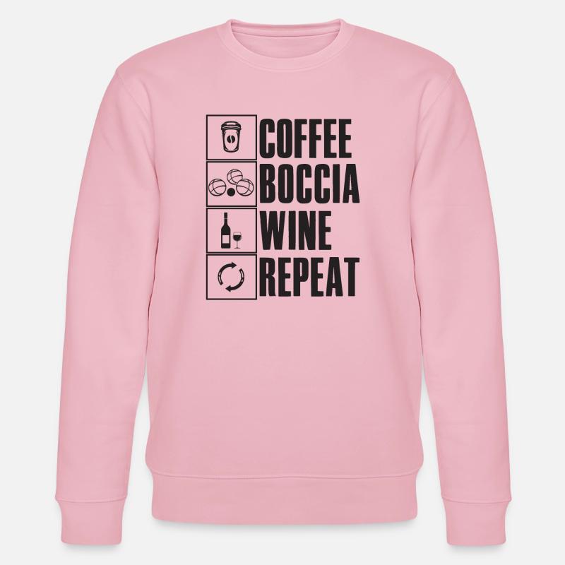 Coffee Boccia Wine Repeat Spruch Bocciaspieler - Stanley/Stella Unisex Bio-Sweatshirt CHANGER - Hellrosa