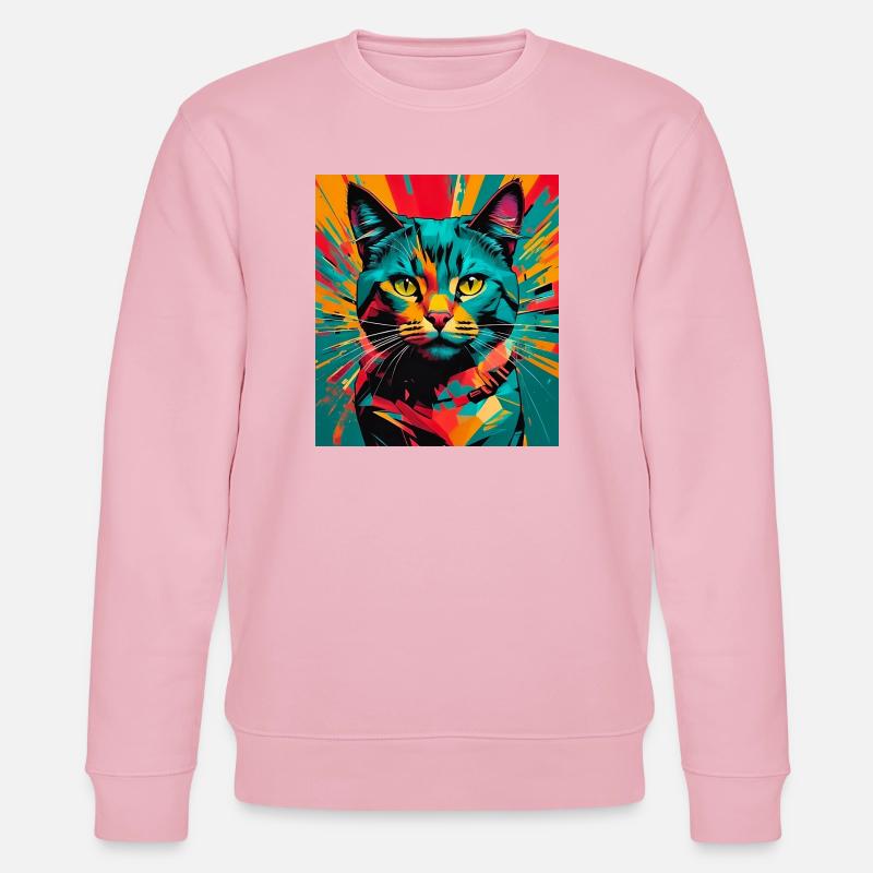 Katze - Stanley/Stella Unisex Bio-Sweatshirt CHANGER - Hellrosa