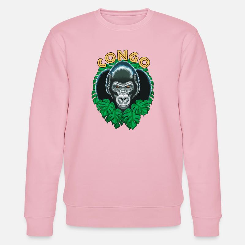 Kongo-Gorilla - Stanley/Stella Unisex Bio-Sweatshirt CHANGER  - Hellrosa