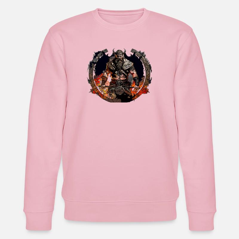 Viking Krieger im Feuerkreis - Stanley/Stella Unisex Bio-Sweatshirt CHANGER  - Hellrosa