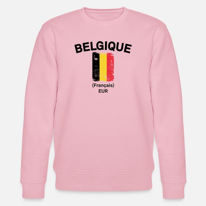 Grunge-Streifen mit belgischer Flagge - Stanley/Stella Unisex Bio-Sweatshirt CHANGER  - Hellrosa