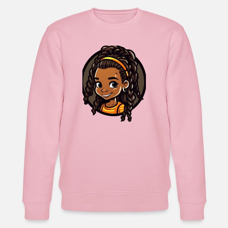 Lebendige Kinderportrait Illustration - Stanley/Stella Unisex Bio-Sweatshirt CHANGER  - Hellrosa
