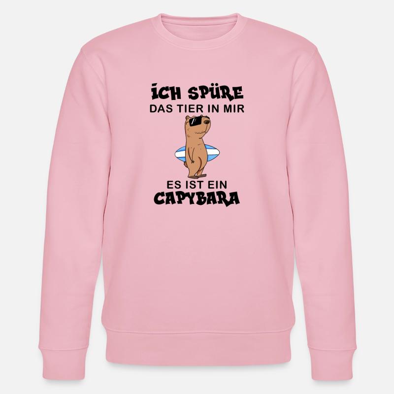 Capybara Wasserschwein Capybaras - Stanley/Stella Unisex Bio-Sweatshirt CHANGER  - Hellrosa