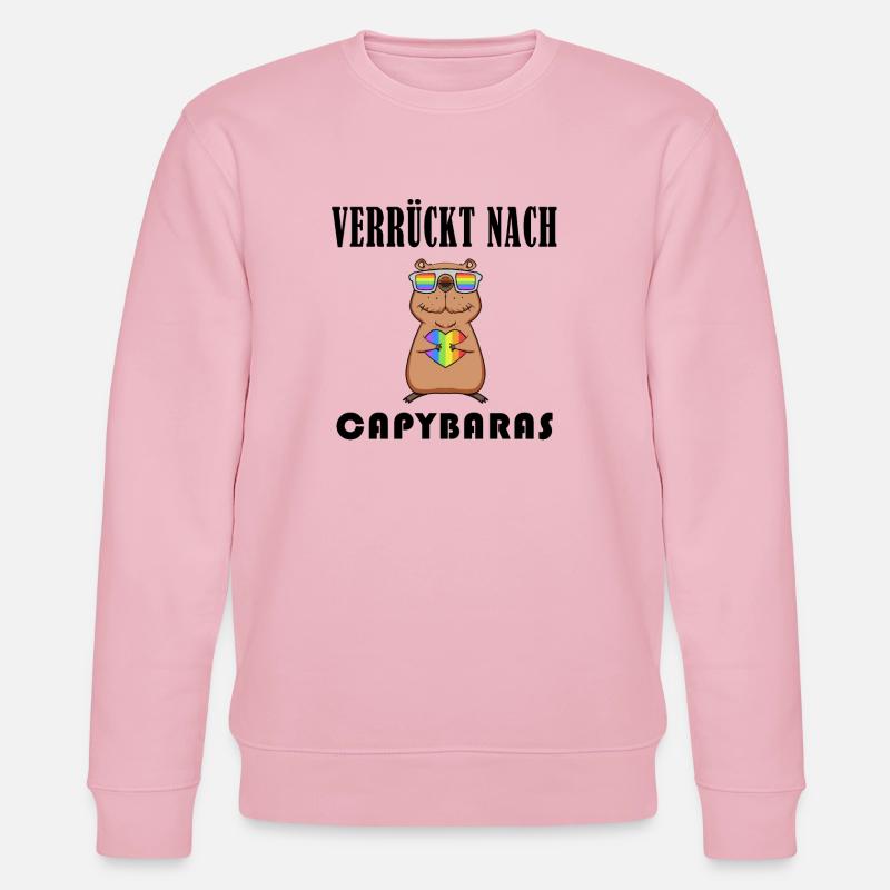 Capybara Wasserschwein Capybaras - Stanley/Stella Unisex Bio-Sweatshirt CHANGER  - Hellrosa