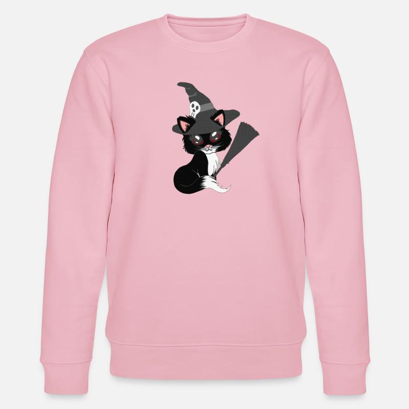 Kätzchen, hexen Design, Mädchen - Stanley/Stella Unisex Bio-Sweatshirt CHANGER  - Hellrosa