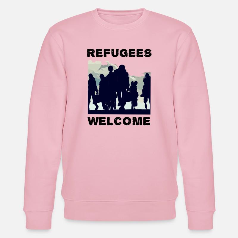 Flüchtlinge Willkommen Solidarität - Stanley/Stella Unisex Bio-Sweatshirt CHANGER  - Hellrosa