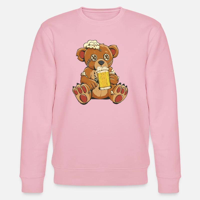 Buveur de bière cousu Bear Bear - Sweat bio CHANGER Stanley/Stella Unisexe - rose pâle