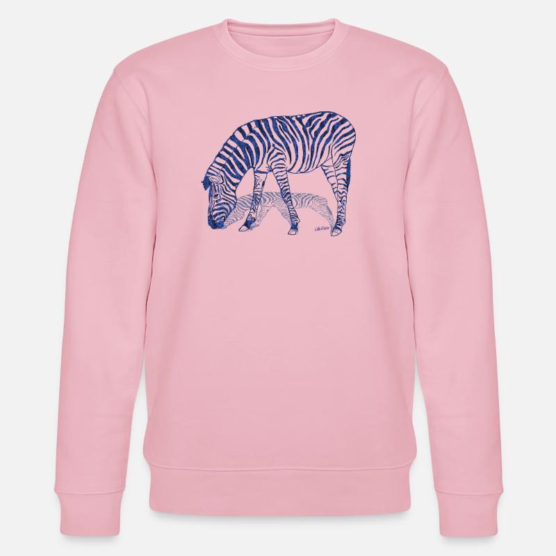 Zebra mit Zebraschatten - Stanley/Stella Unisex Bio-Sweatshirt CHANGER  - Hellrosa