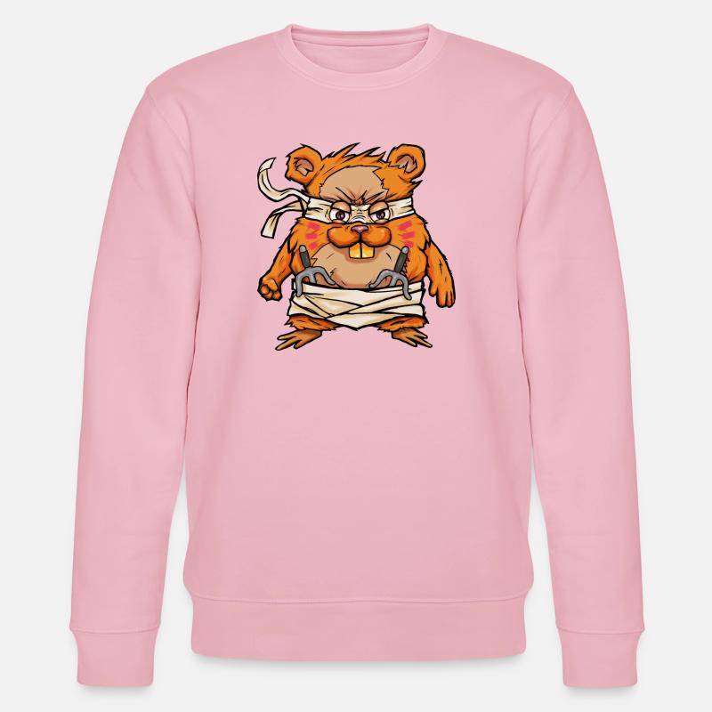 Hamster samouraï kawaii avec épée Hamjitsu - Sweat bio CHANGER Stanley/Stella Unisexe - rose pâle