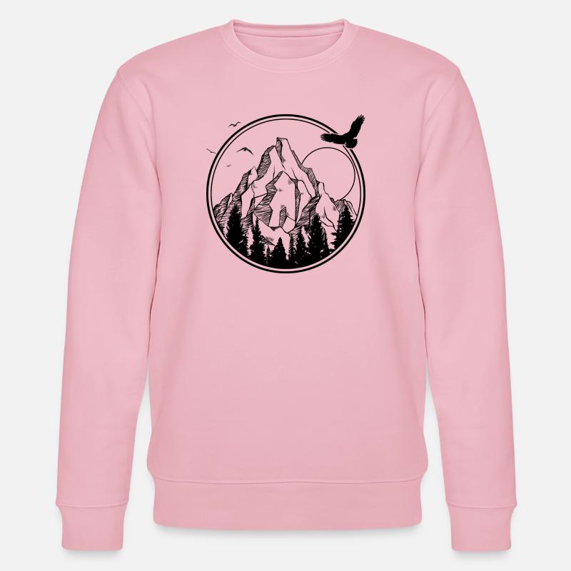 Mitternachtsvogel-Silhouette - Stanley/Stella Unisex Bio-Sweatshirt CHANGER  - Hellrosa