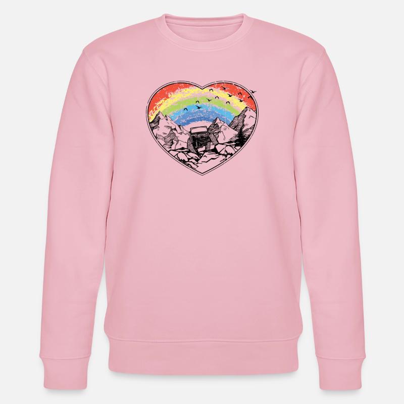 Regenbogenbogen über Bergen - Stanley/Stella Unisex Bio-Sweatshirt CHANGER  - Hellrosa