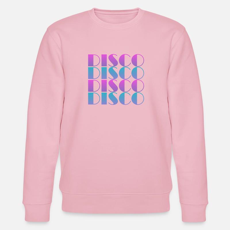 Vibrant Disco Text Pattern Design - Stanley/Stella CHANGER Unisex Organic Sweatshirt - cotton pink