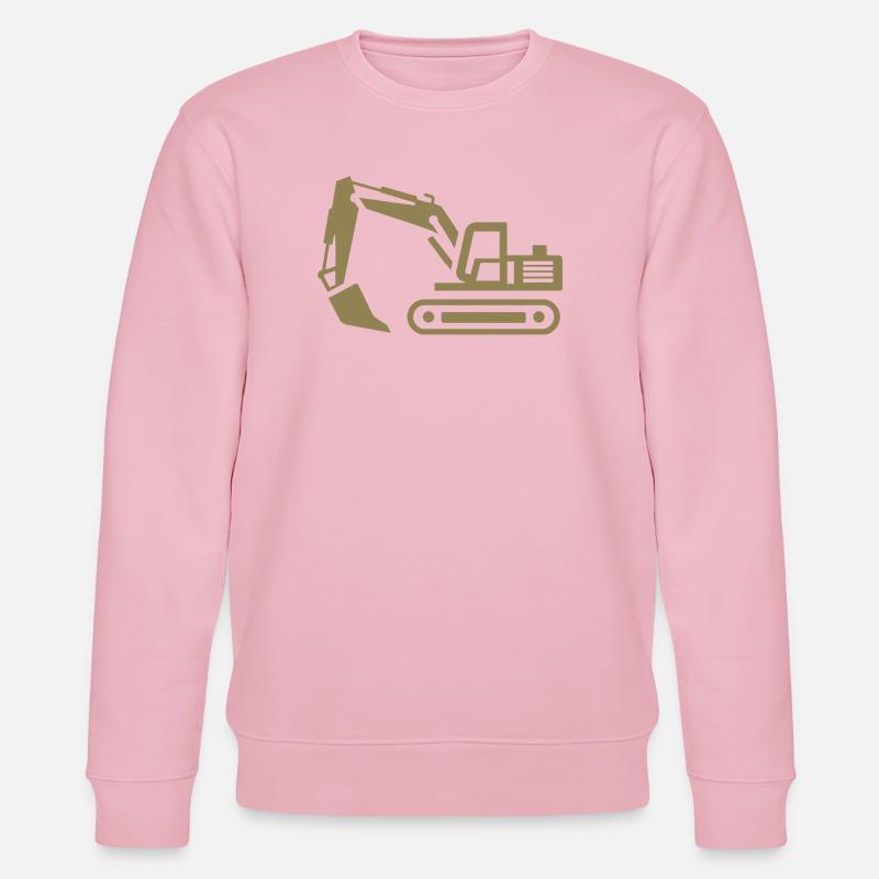Bagger-Konturen: Silhouette eines Baugeräteführers - Stanley/Stella Unisex Bio-Sweatshirt CHANGER  - Hellrosa