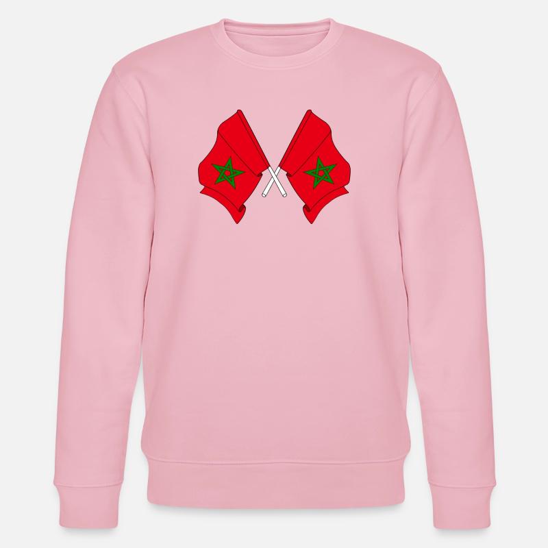Deux drapeaux du Maroc croisés - Sweat bio CHANGER Stanley/Stella Unisexe - rose pâle