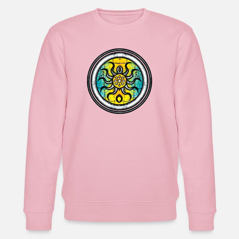 Abstract Octopus with Mandala Pattern - Stanley/Stella CHANGER Unisex Organic Sweatshirt - cotton pink