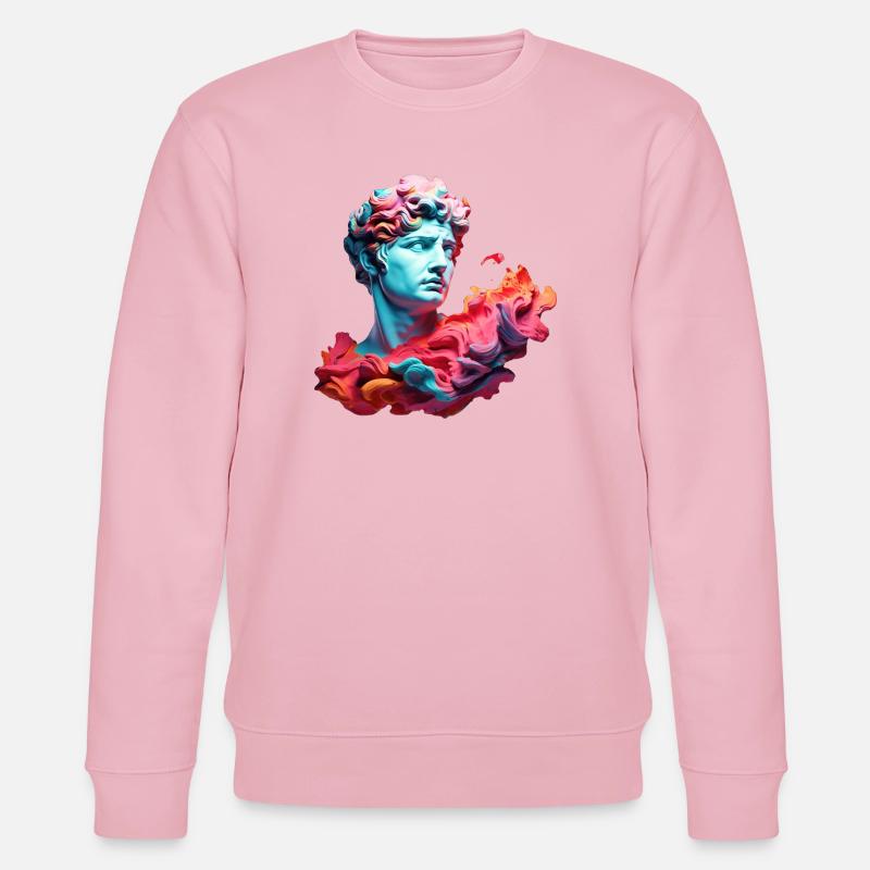 Neon Psychedelic Bust - Stanley/Stella CHANGER Unisex Organic Sweatshirt - cotton pink