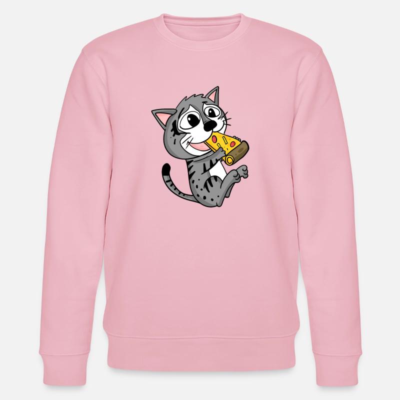 Katze Pizza - Stanley/Stella Unisex Bio-Sweatshirt CHANGER  - Hellrosa