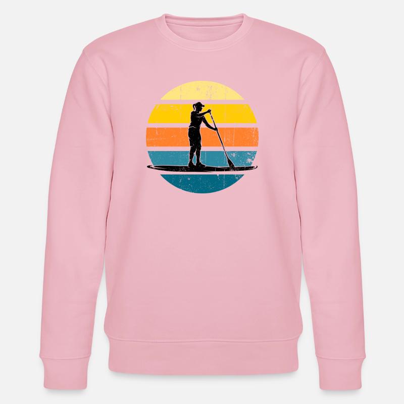Sunset Paddleboard Silhouette - Stanley/Stella Unisex Bio-Sweatshirt CHANGER  - Hellrosa