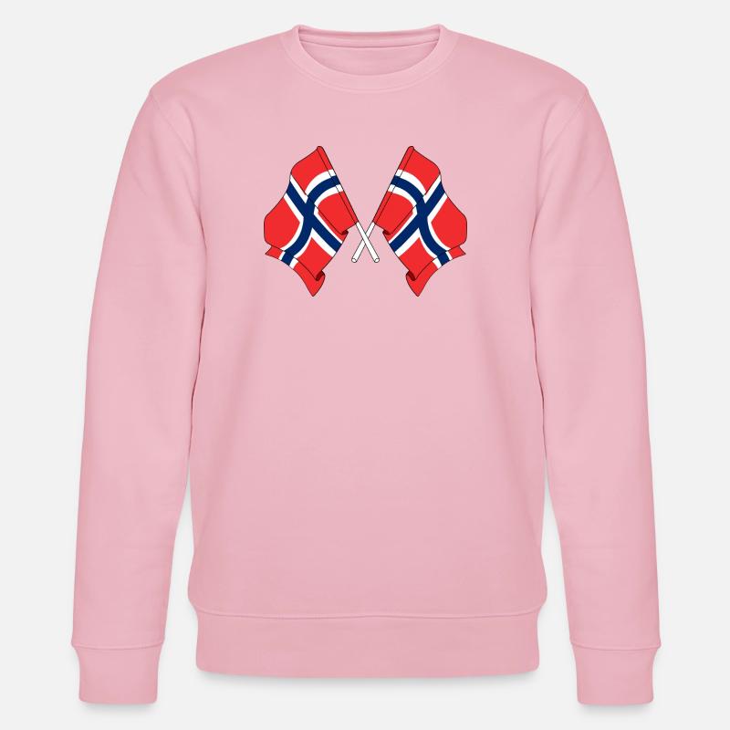 Zwei Flaggen Norwegen - Stanley/Stella Unisex Bio-Sweatshirt CHANGER  - Hellrosa