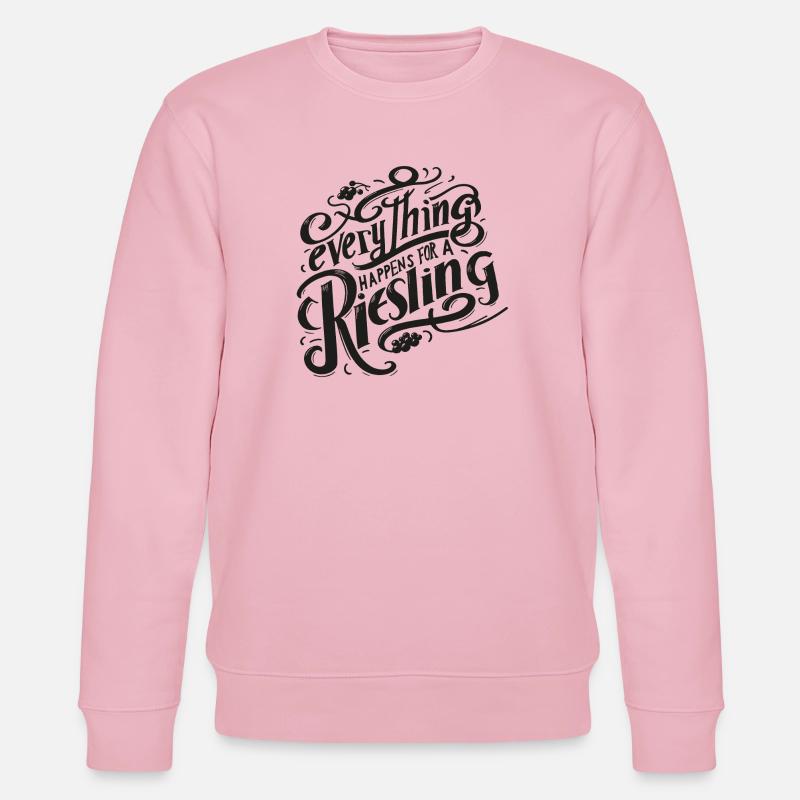 everything happens for a riesling! - Stanley/Stella Unisex Bio-Sweatshirt CHANGER  - Hellrosa