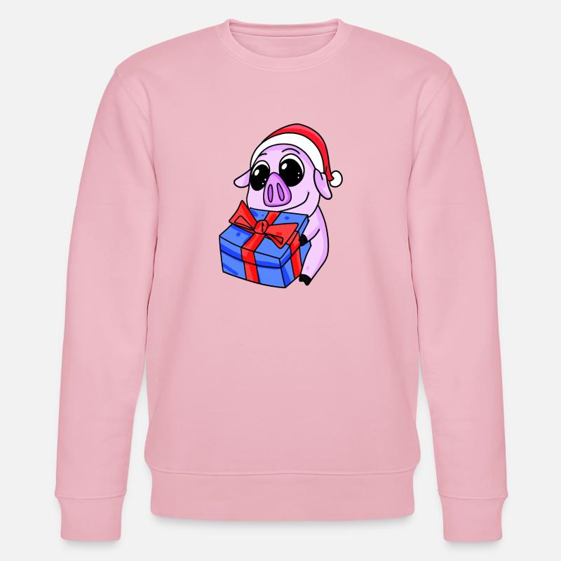 Schwein Weihnachten - Stanley/Stella Unisex Bio-Sweatshirt CHANGER  - Hellrosa